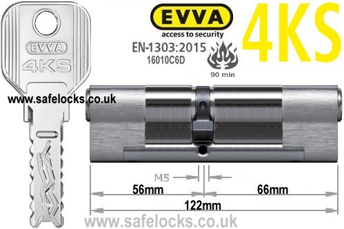 Evva 4KS 56/66 10 tooth cog wheel cam euro cylinder lock