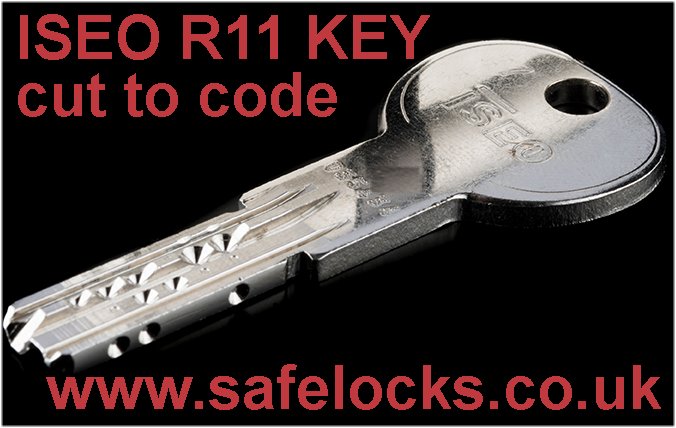 Iseo R11 cylinder genuine key cut to code CFA CAA EDL 
