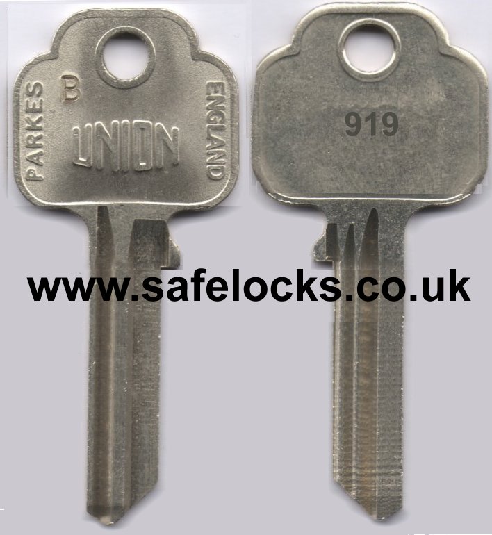 Union Parkes 919 section cylinder keys cut to code KB919 genuine key cutting 