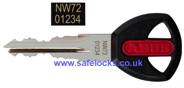 Abus NW72 key cutting Genuine Abus NW72 key cut to code