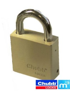Chubb 1K58 high security brass padlock (Medeco M3 keyway)