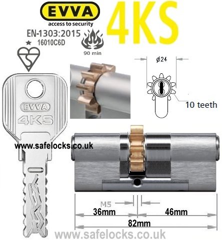 Evva 4KS 36/46 10 tooth cog wheel cam euro cylinder lock