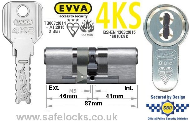 Evva 4KS 46ext/41 3 Star TS007 Euro cylinder lock