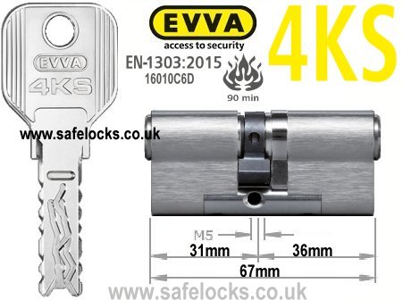 Evva 4KS 31/36 BS-EN1303 2015 Euro cylinder lock