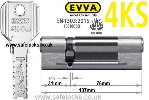 Evva 4KS 31/76 BS-EN1303 2015 Euro cylinder lock