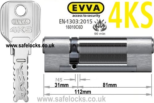 Evva 4KS 31/81 BS-EN1303 2015 Euro cylinder lock