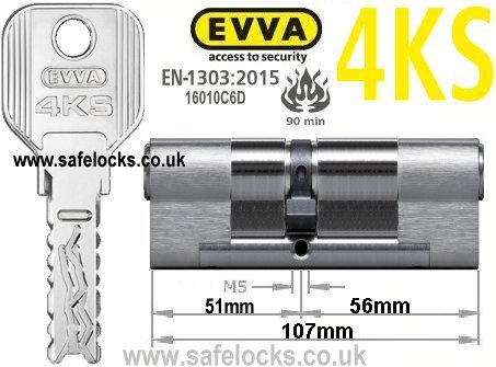 Evva 4KS 51/56 BS-EN1303 2015 Euro cylinder lock