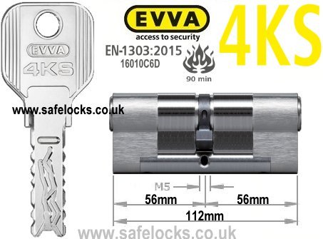 Evva 4KS 56/56 BS-EN1303 2015 Euro cylinder lock