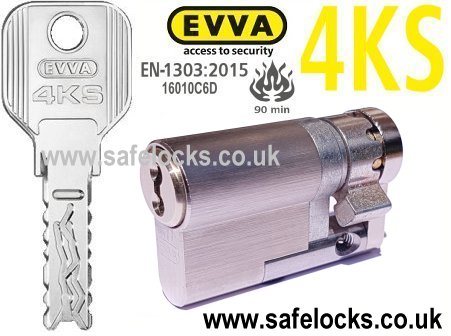 Evva 4KS 71mm Half Euro cylinder HZ62 BS-EN1303 2015