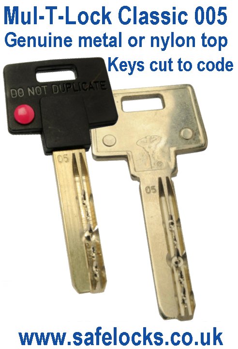 Mul-T-Lock Genuine Classic 005 Metal or Nylon top key cut to code