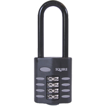Squire CP50LS64 combination padlock 64mm long shackle