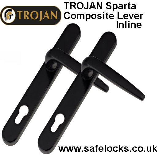 TROJAN Sparta Black Composite Lever Inline Handle Set 0750-2004-BK