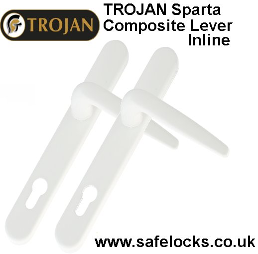 TROJAN Sparta White Composite Lever Inline Handle Set 0750-2004-WH