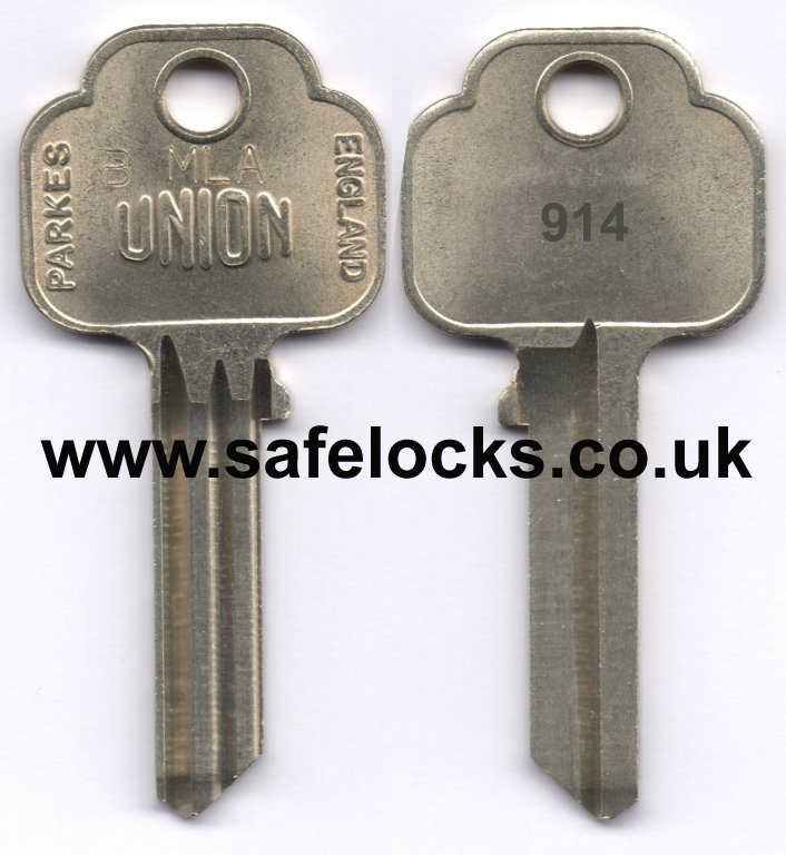Union Parkes 914 section cylinder keys cut to code KB914 genuine key cutting 