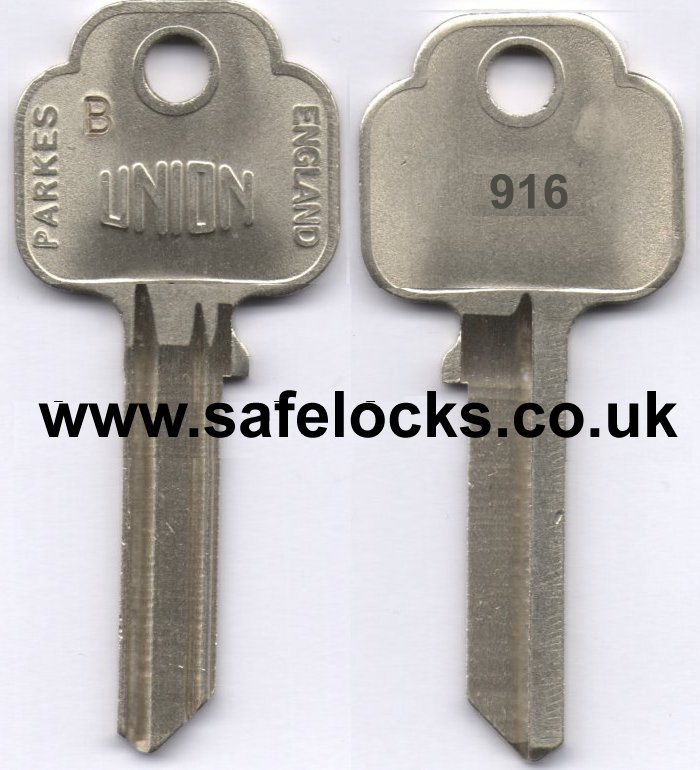 Union Parkes 916 section cylinder keys cut to code KB916 genuine key cutting 