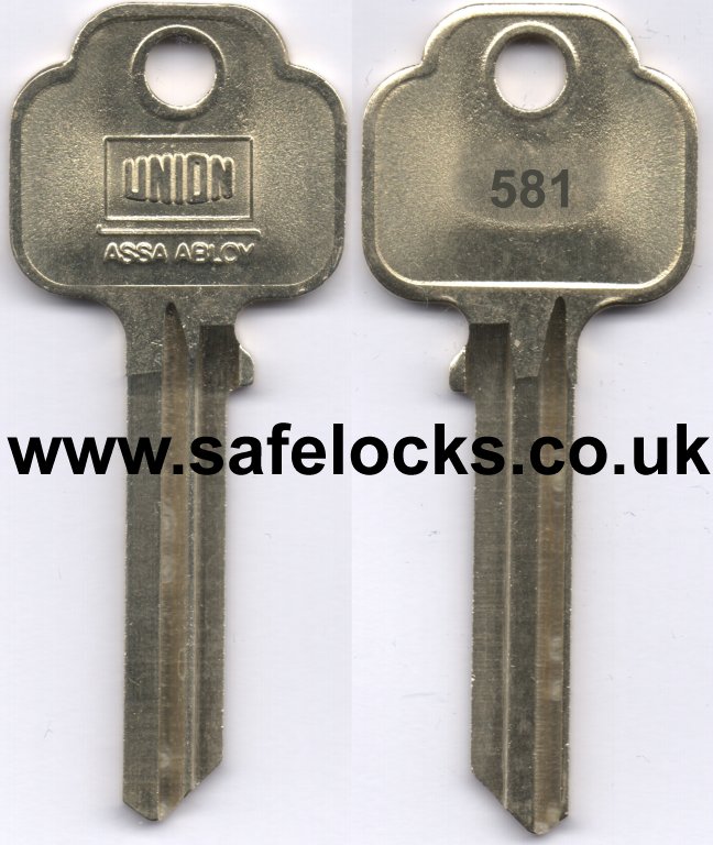 Union Parkes 581 section cylinder keys cut to code KB581 genuine key cutting