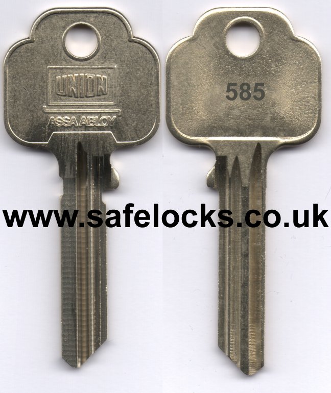 Union Parkes 585 section cylinder keys cut to code KB585 genuine key cutting