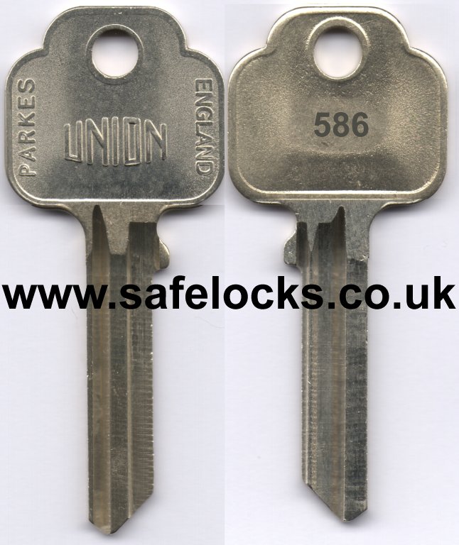 Union Parkes 586 section cylinder keys cut to code KB586 genuine key cutting